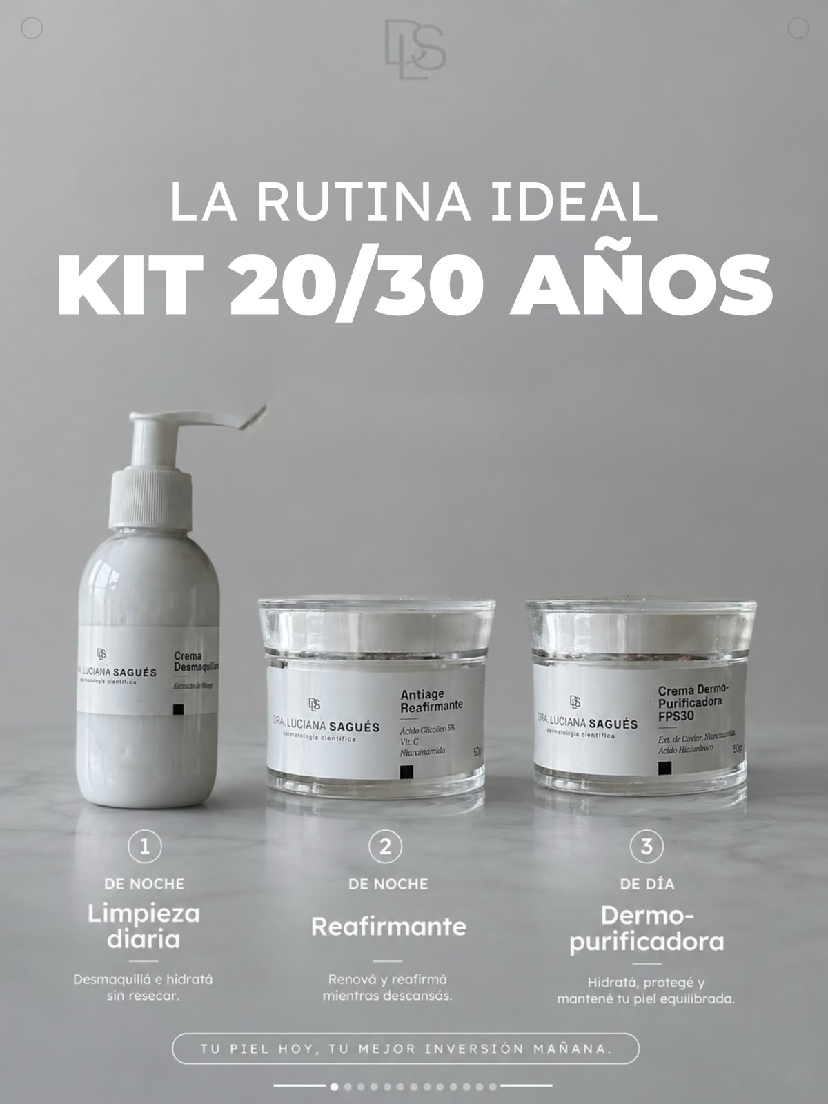Kit Piel Joven 20+ | Limpieza, Firmeza y Pureza - LS SkinLab